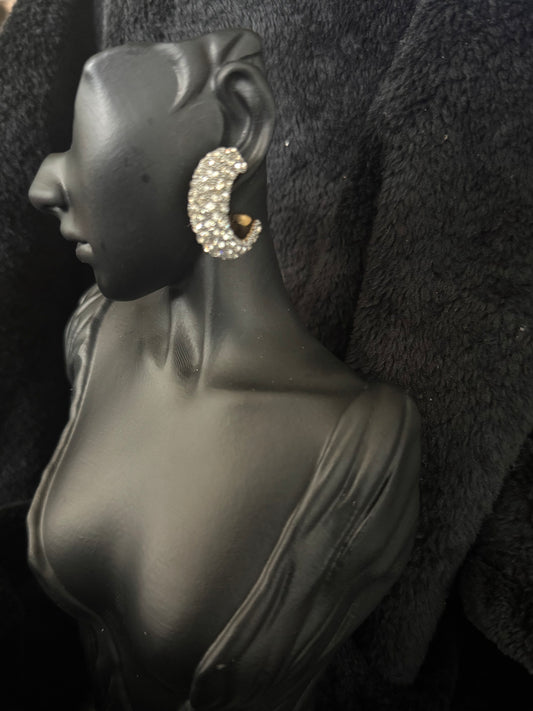 Crystal Clout Pave Hoops