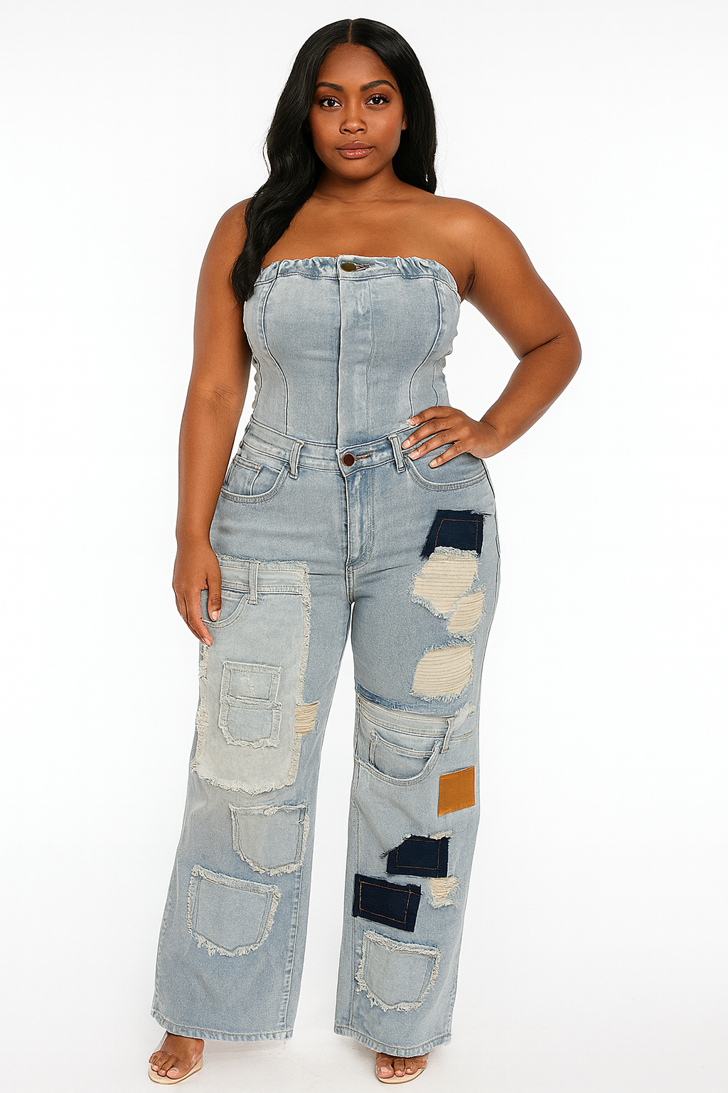 Patch Me Up Denim Jumpsuit