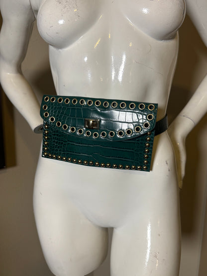 Power Pocket Belt Bag – Emerald Studded