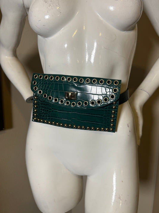 Power Pocket Belt Bag – Emerald Studded