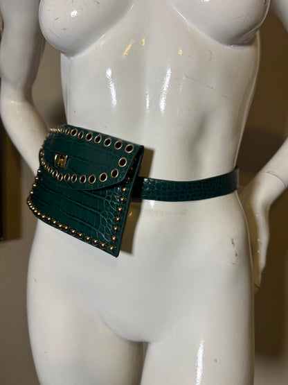 Power Pocket Belt Bag – Emerald Studded